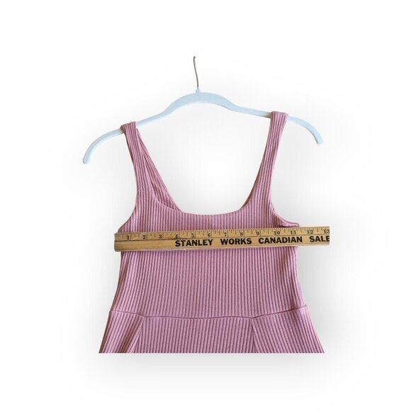 Whimsy + Row sleeveless blush ribbed square-neck modal Frankie midi dress size S - Picture 7 of 9